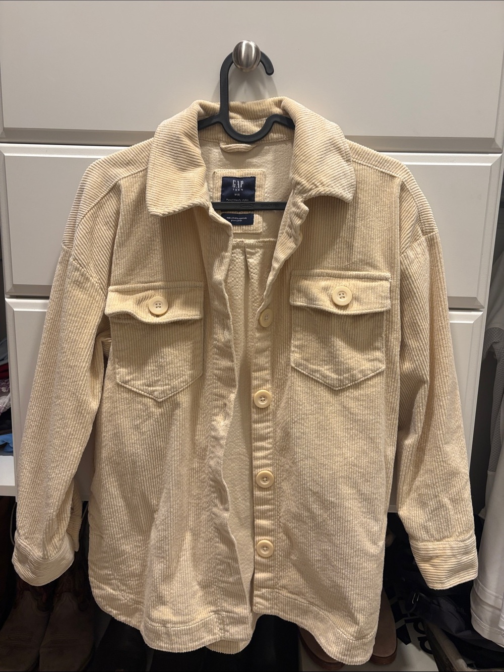 GAP Cream Corduroy Button-Up Jacket Juniors Medium